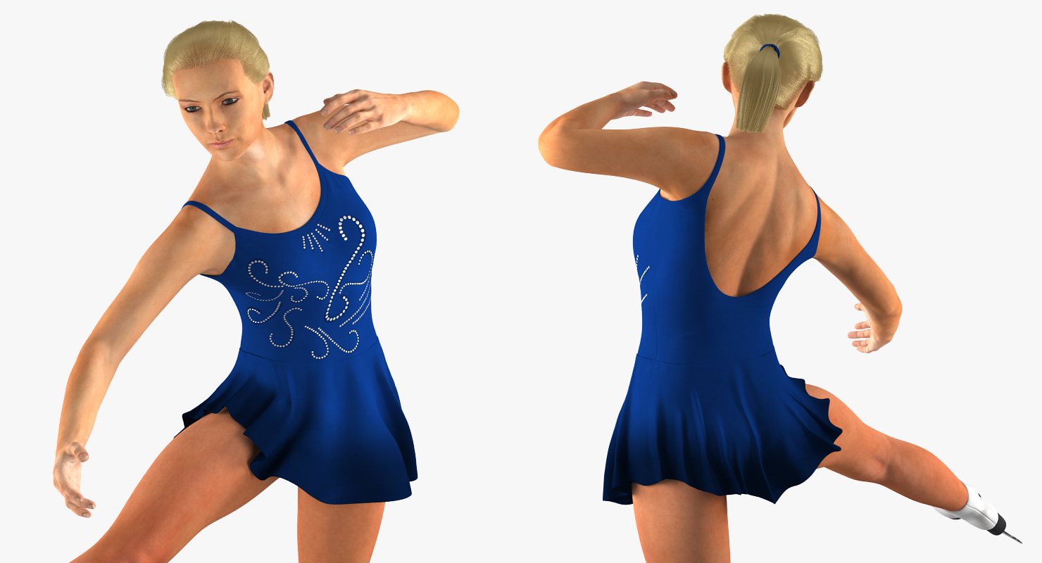 Female Figure Skater 2 Pose 3 3D model