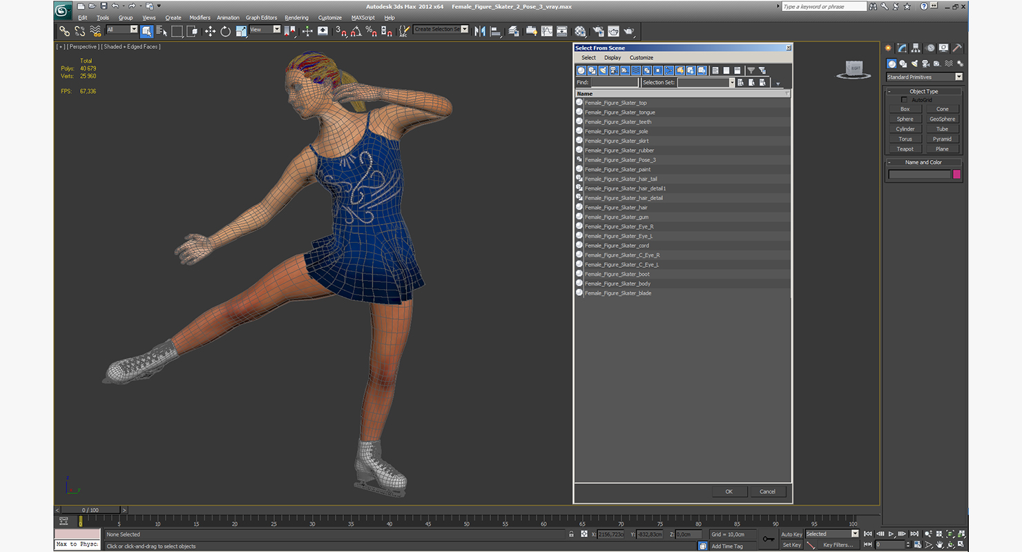 Female Figure Skater 2 Pose 3 3D model