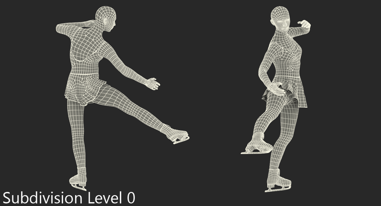 Female Figure Skater 2 Pose 3 3D model