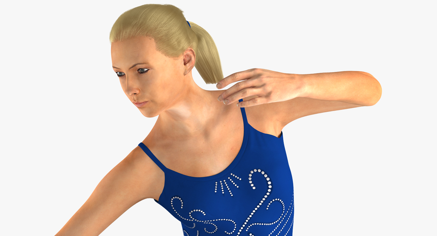 Female Figure Skater 2 Pose 3 3D model