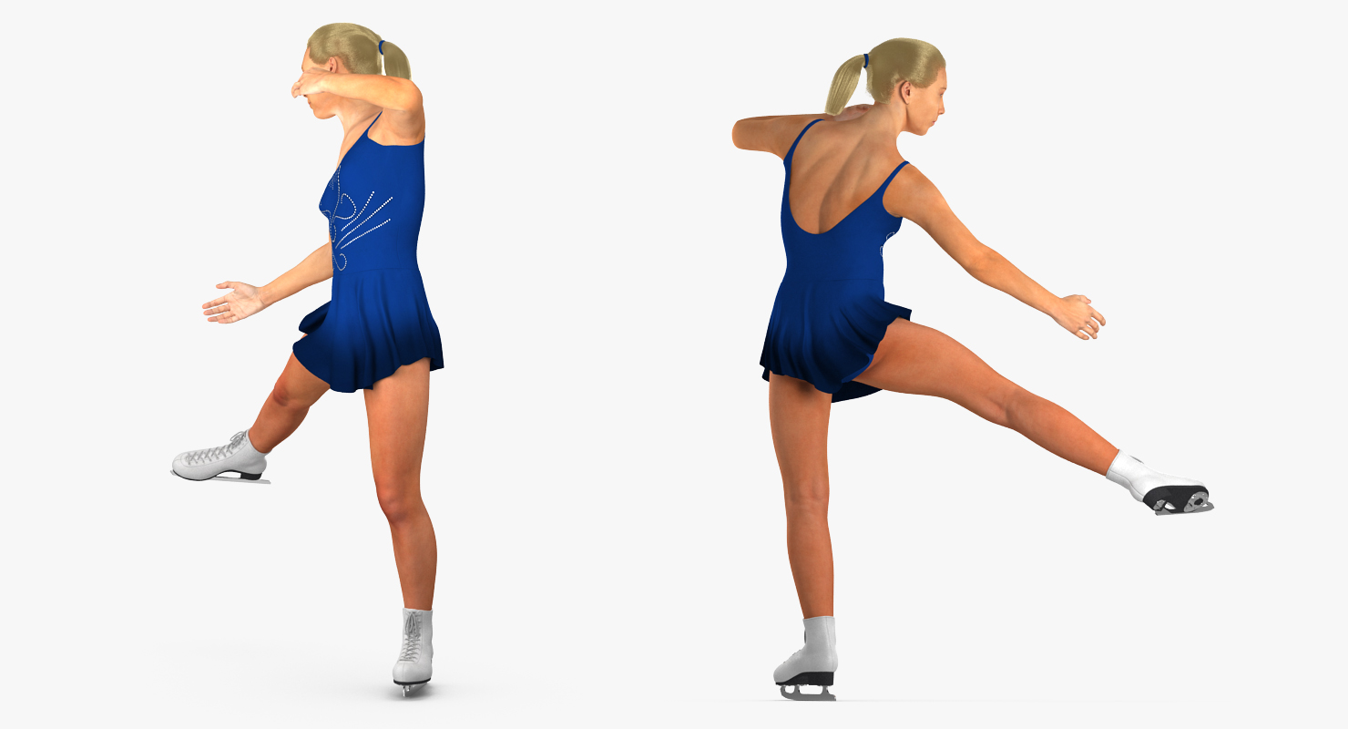 Female Figure Skater 2 Pose 3 3D model