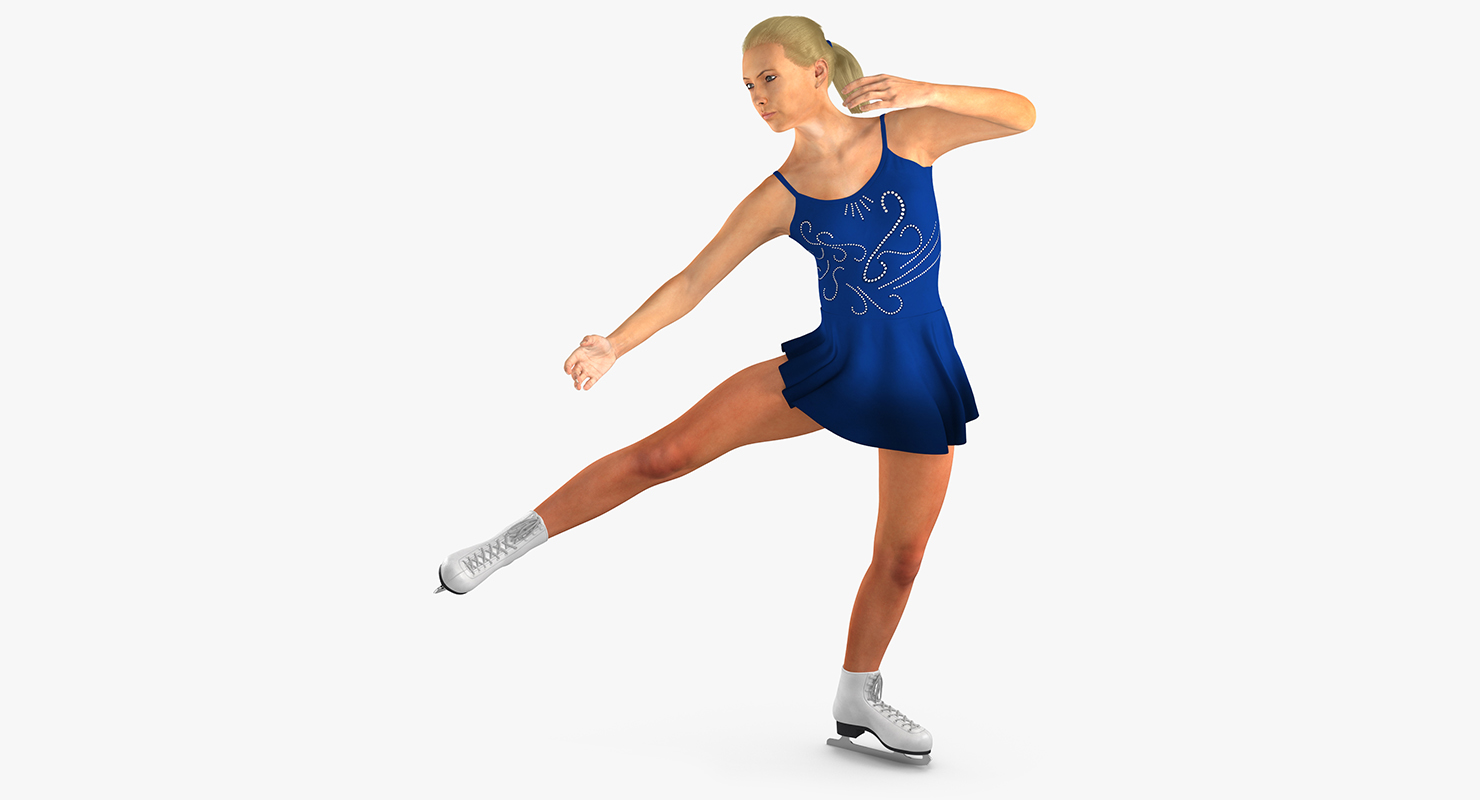Female Figure Skater 2 Pose 3 3D model