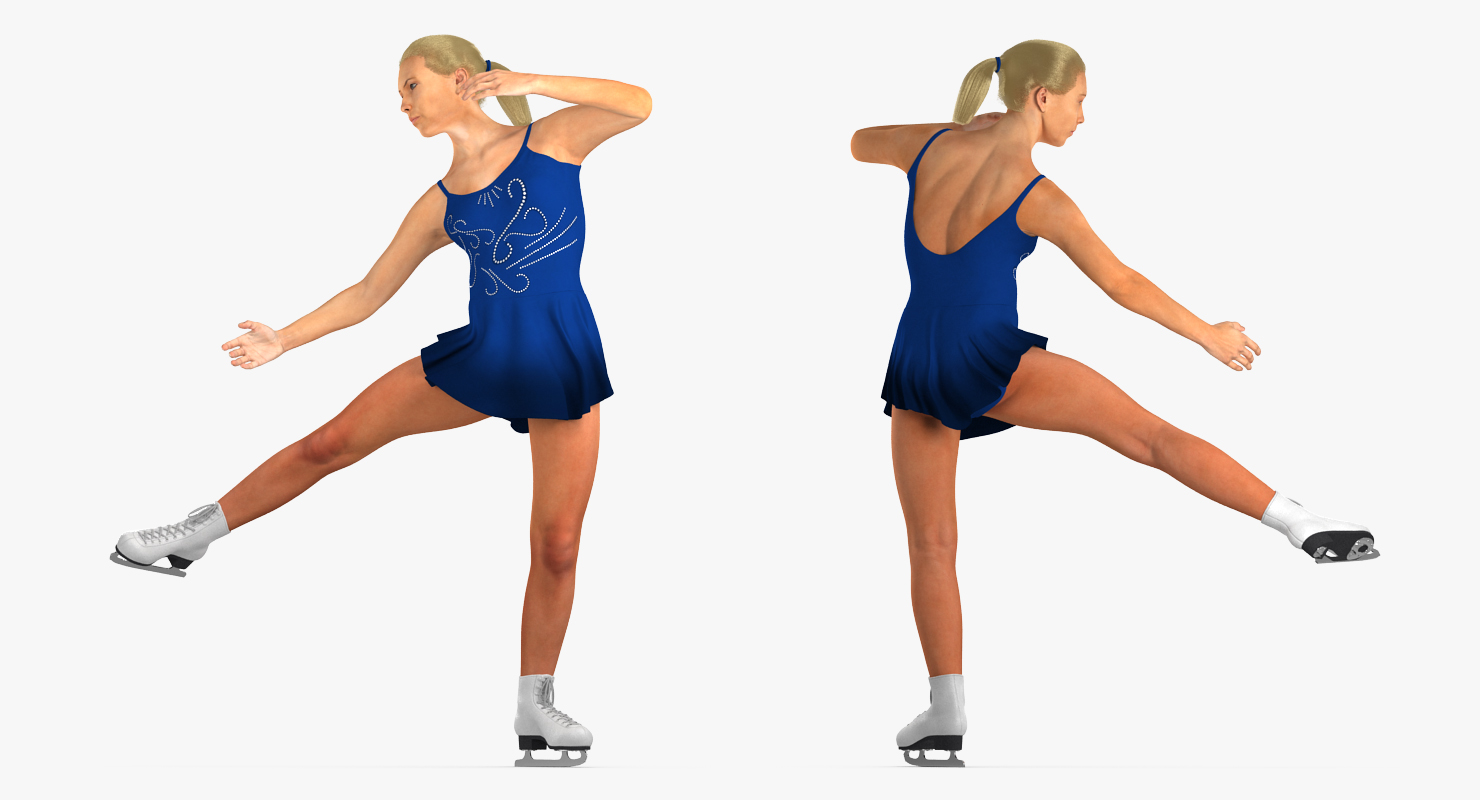 Female Figure Skater 2 Pose 3 3D model