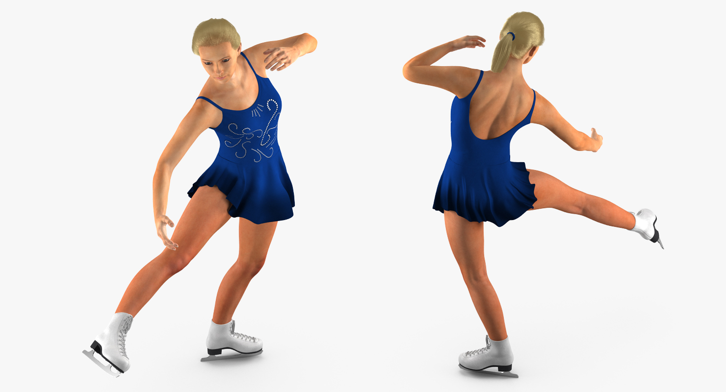 Female Figure Skater 2 Pose 3 3D model