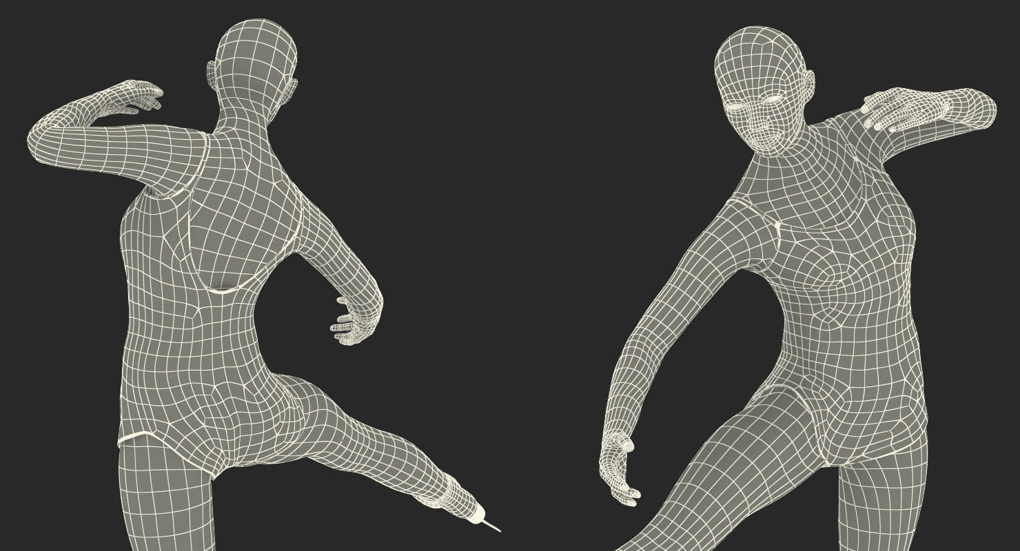 Female Figure Skater 2 Pose 3 3D model