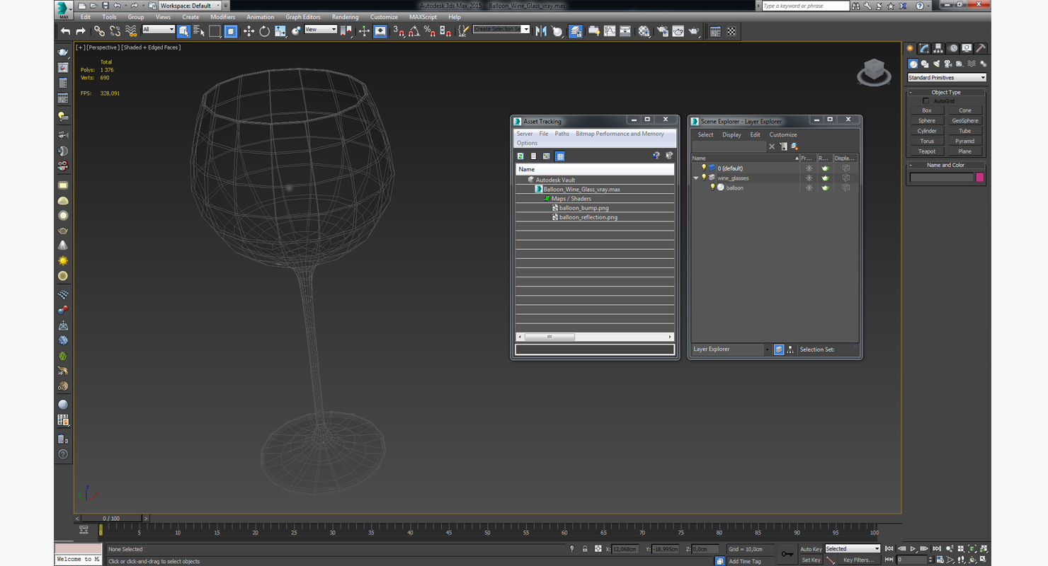 3D Balloon Wine Glass model