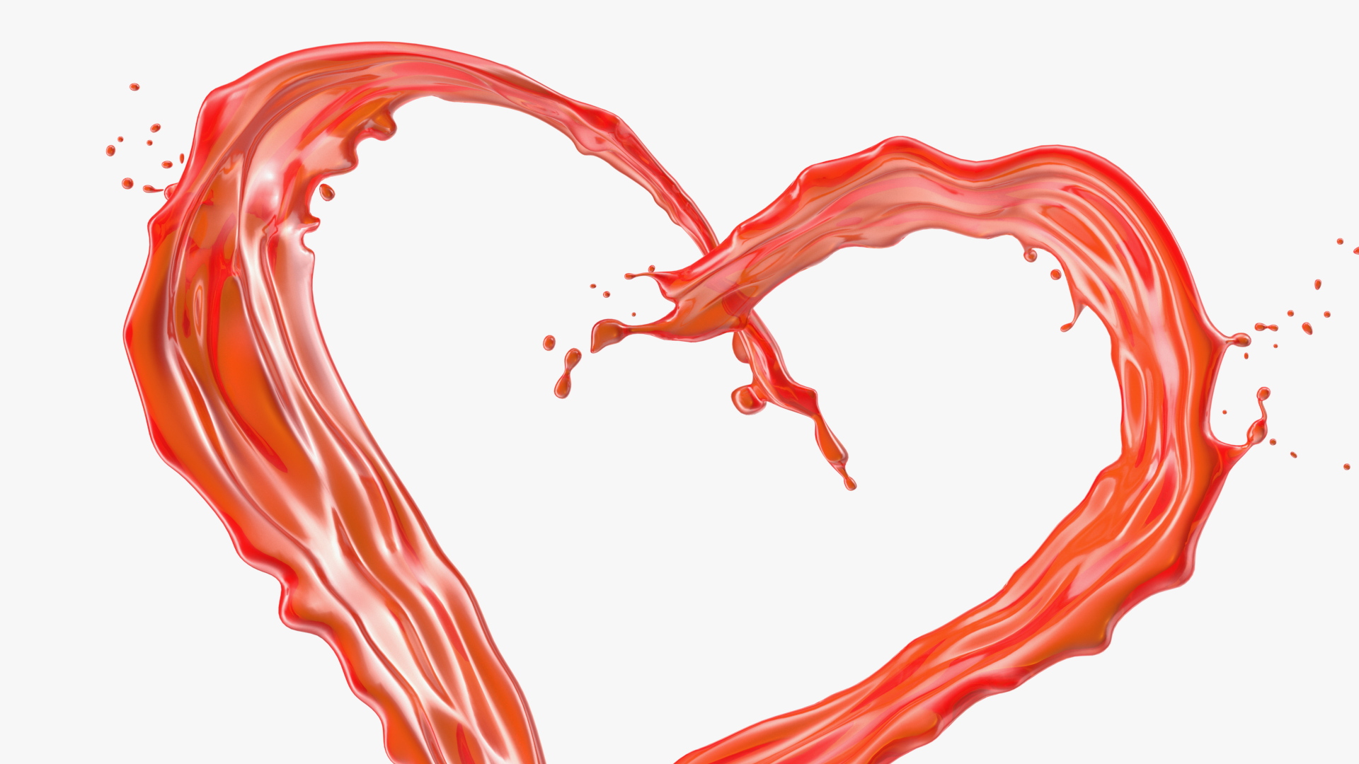 3D model Red Liquid Heart Shaped Splash