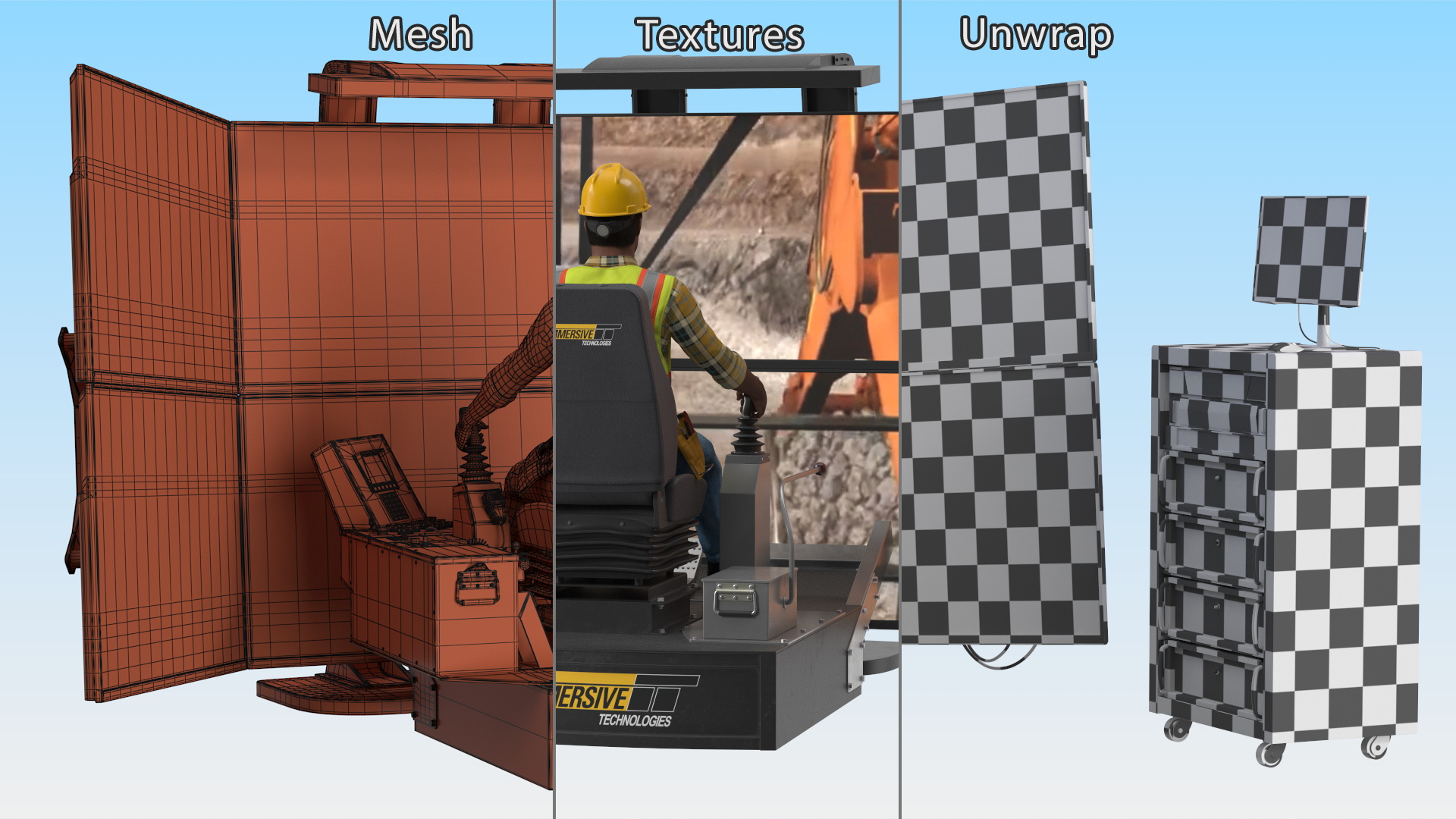 3D model Operator on LX6 Mining Machine Simulator