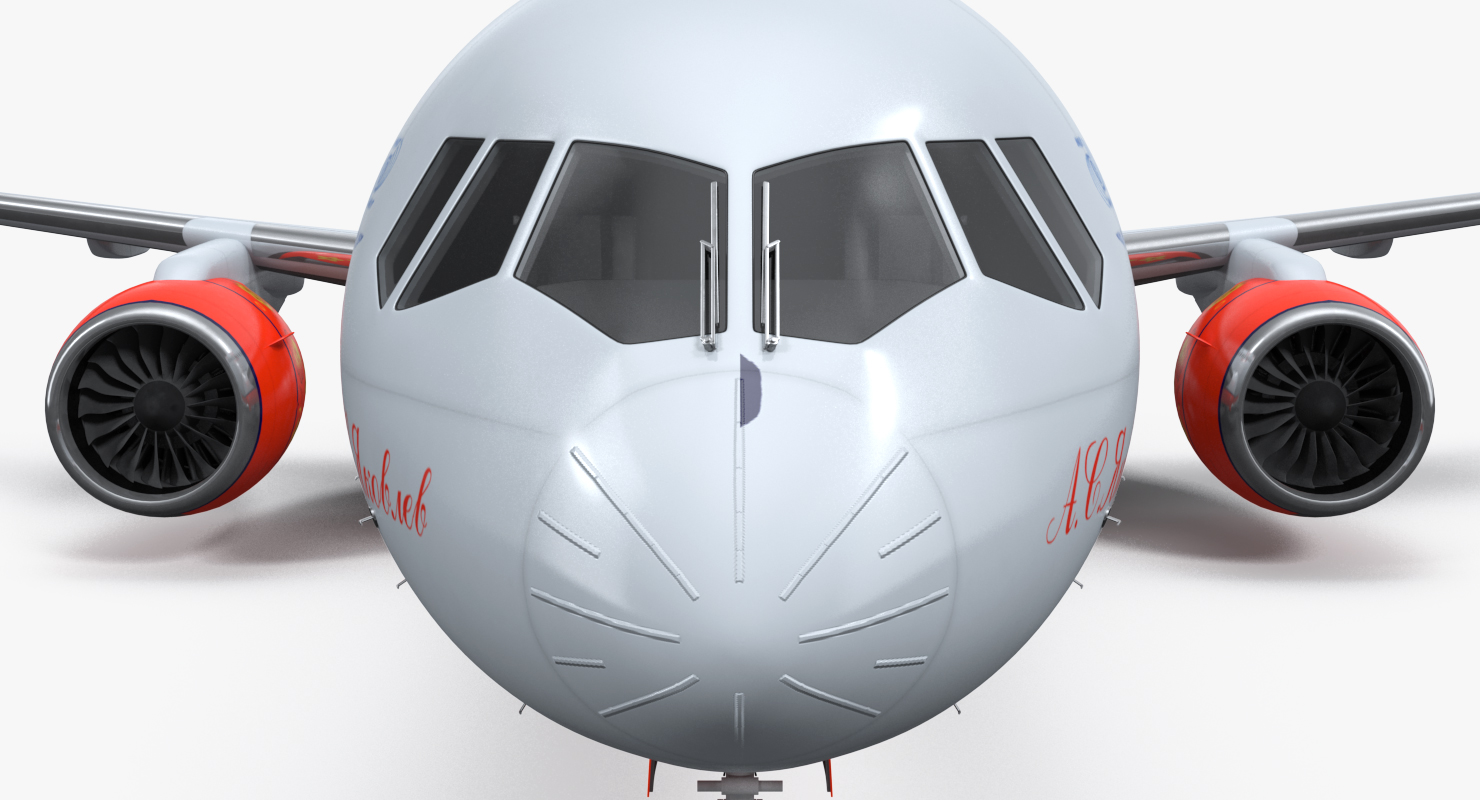 3D MC 21 Aeroflot Twinjet Airliner Rigged model