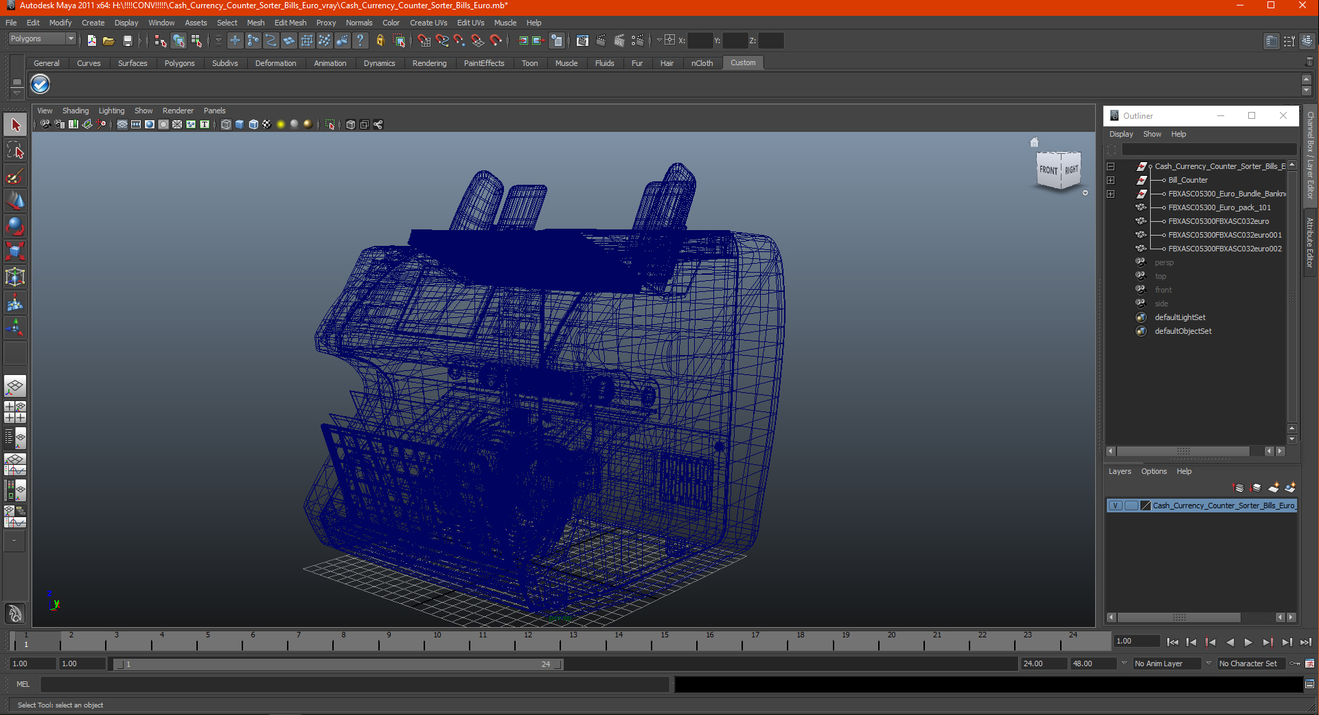 Cash Currency Counter Sorter Bills Euro 3D model