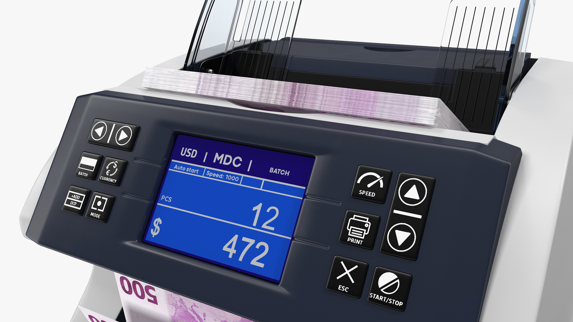 Cash Currency Counter Sorter Bills Euro 3D model