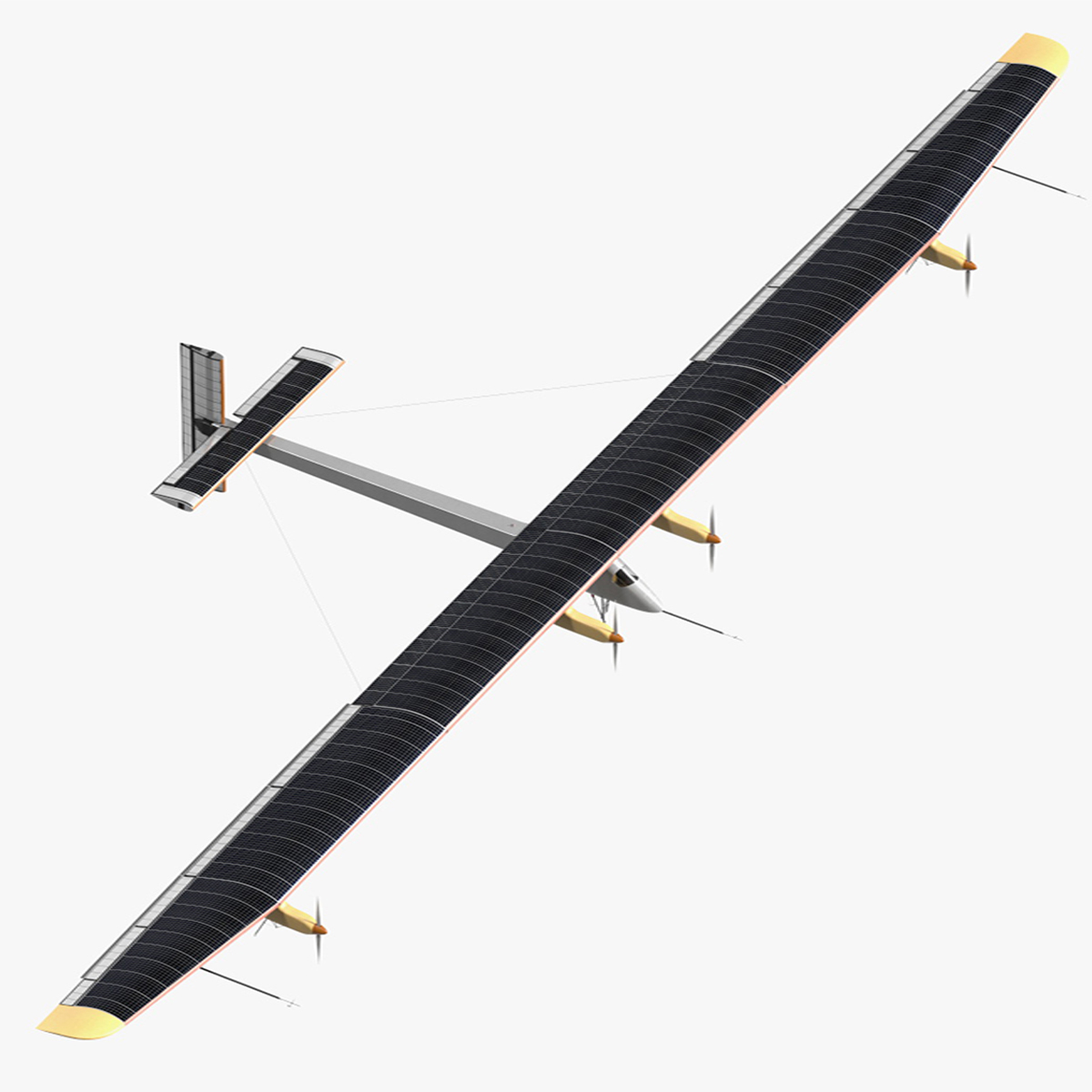 3D model Prototype of Solar Plane Rigged for Cinema 4D