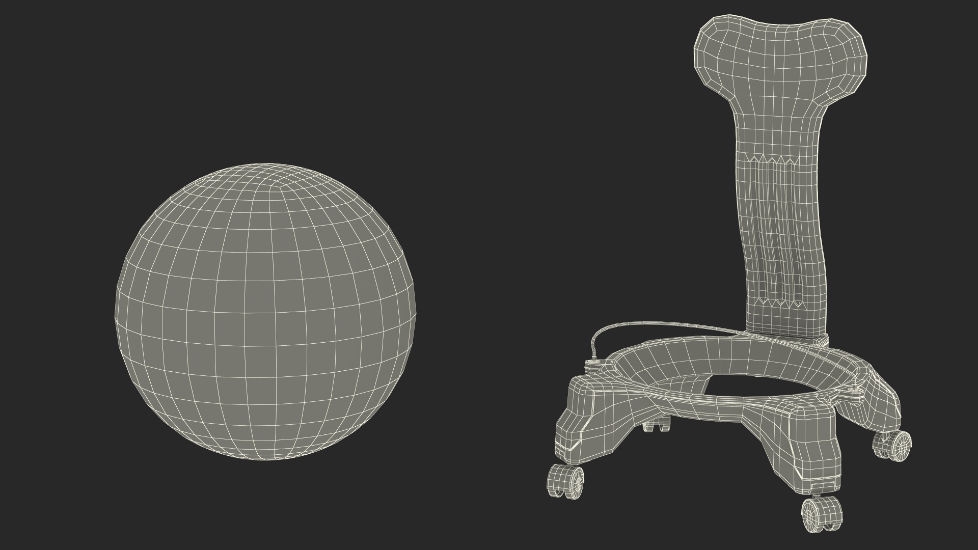 3D Balance Ball Chair Grey model