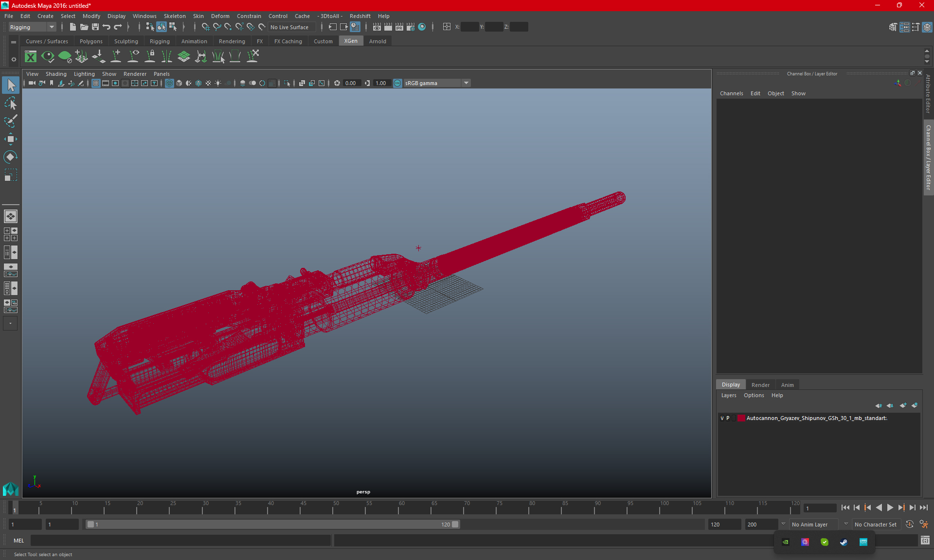 3D Autocannon Gryazev-Shipunov GSh-30-1