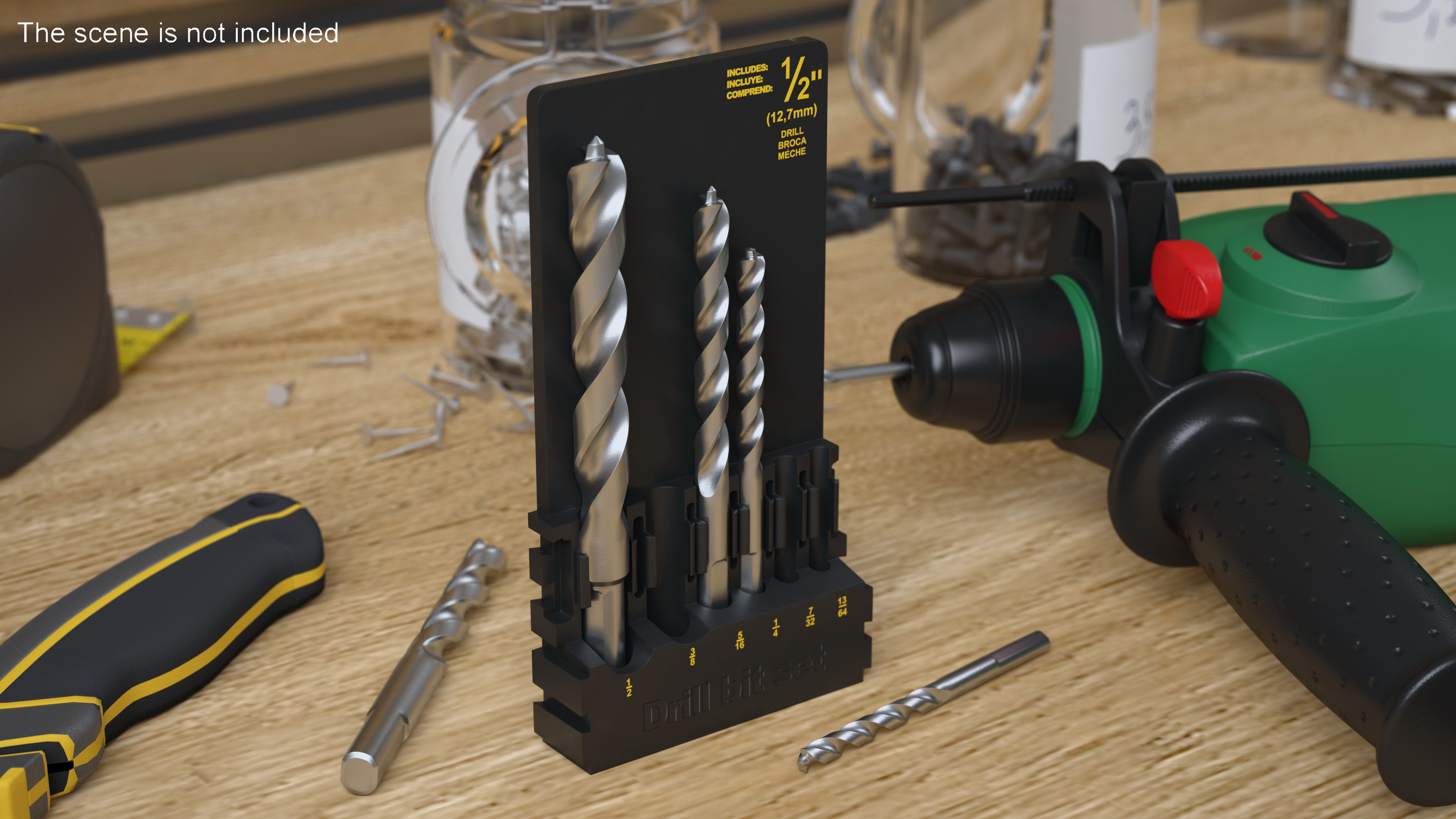 3D model Steel HSS Pilot Point Drill Bit Set