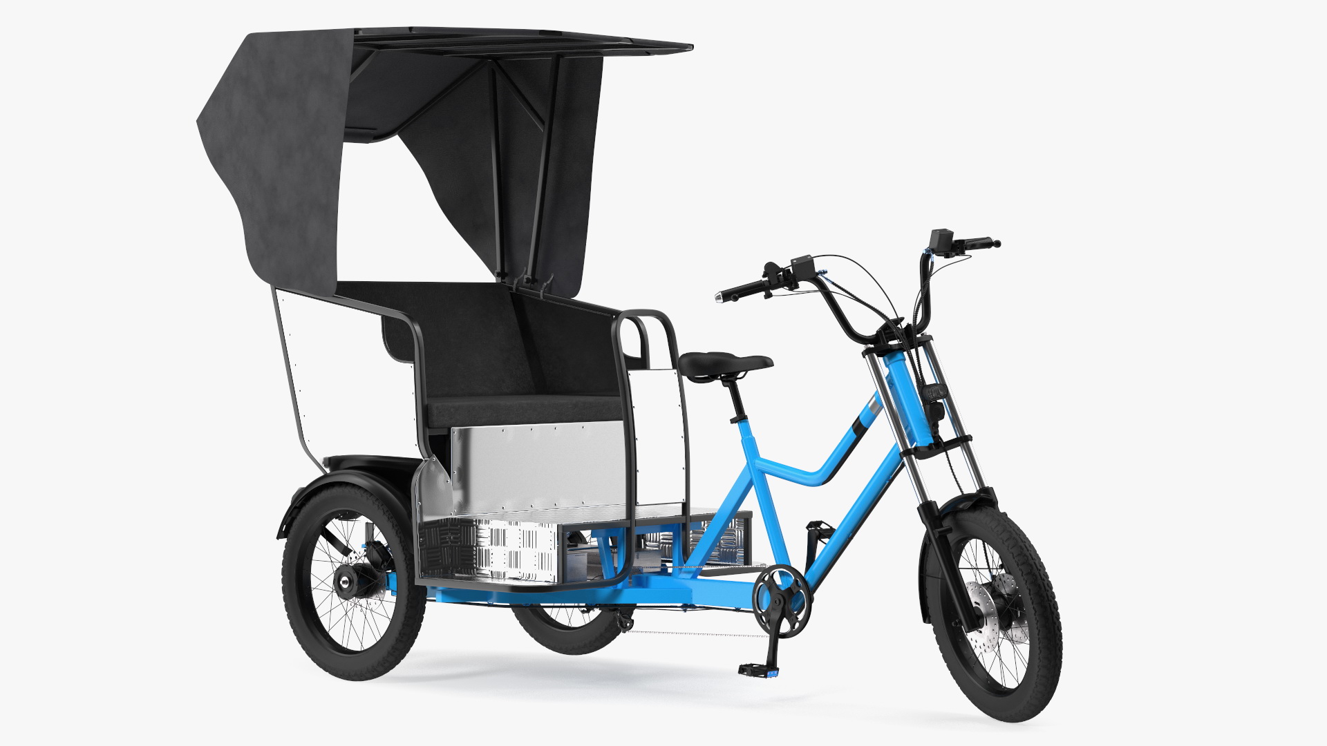 3D Commercial Grade Electric Trike with Passenger Seat Rigged model