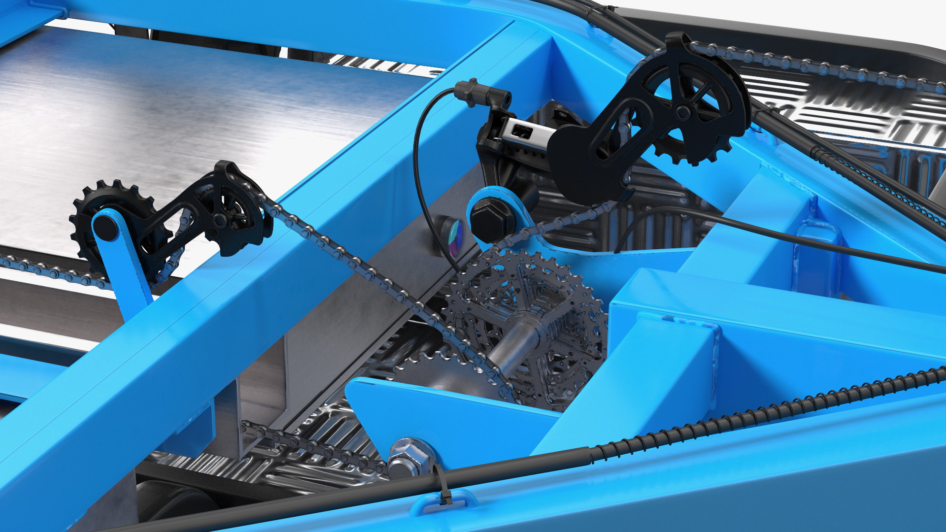 3D Commercial Grade Electric Trike with Passenger Seat Rigged model