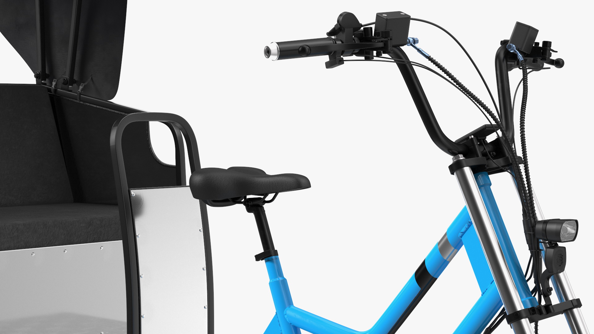 3D Commercial Grade Electric Trike with Passenger Seat Rigged model