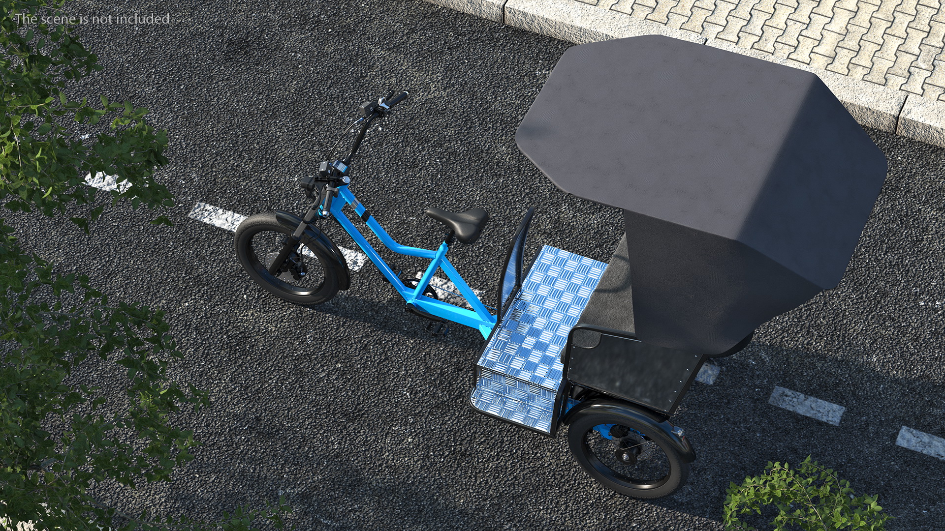3D Commercial Grade Electric Trike with Passenger Seat Rigged model