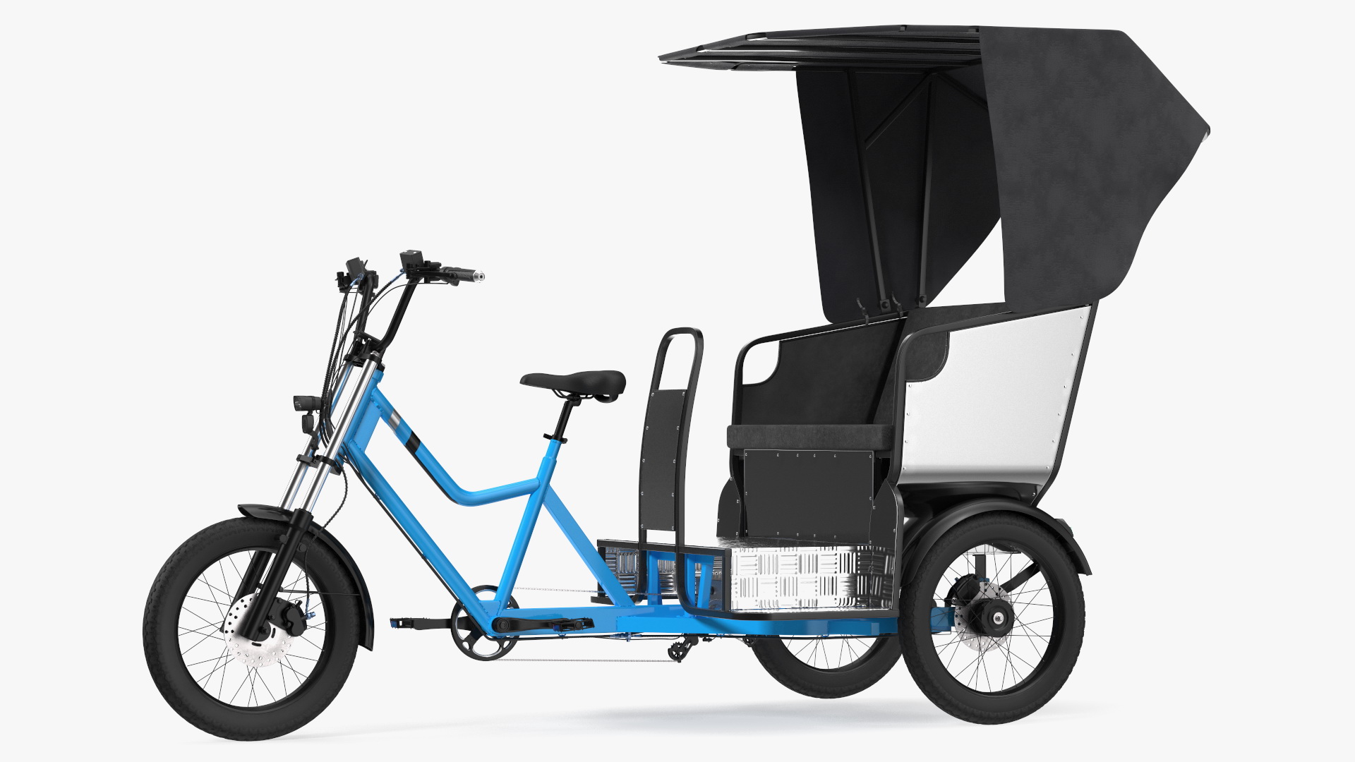 3D Commercial Grade Electric Trike with Passenger Seat Rigged model
