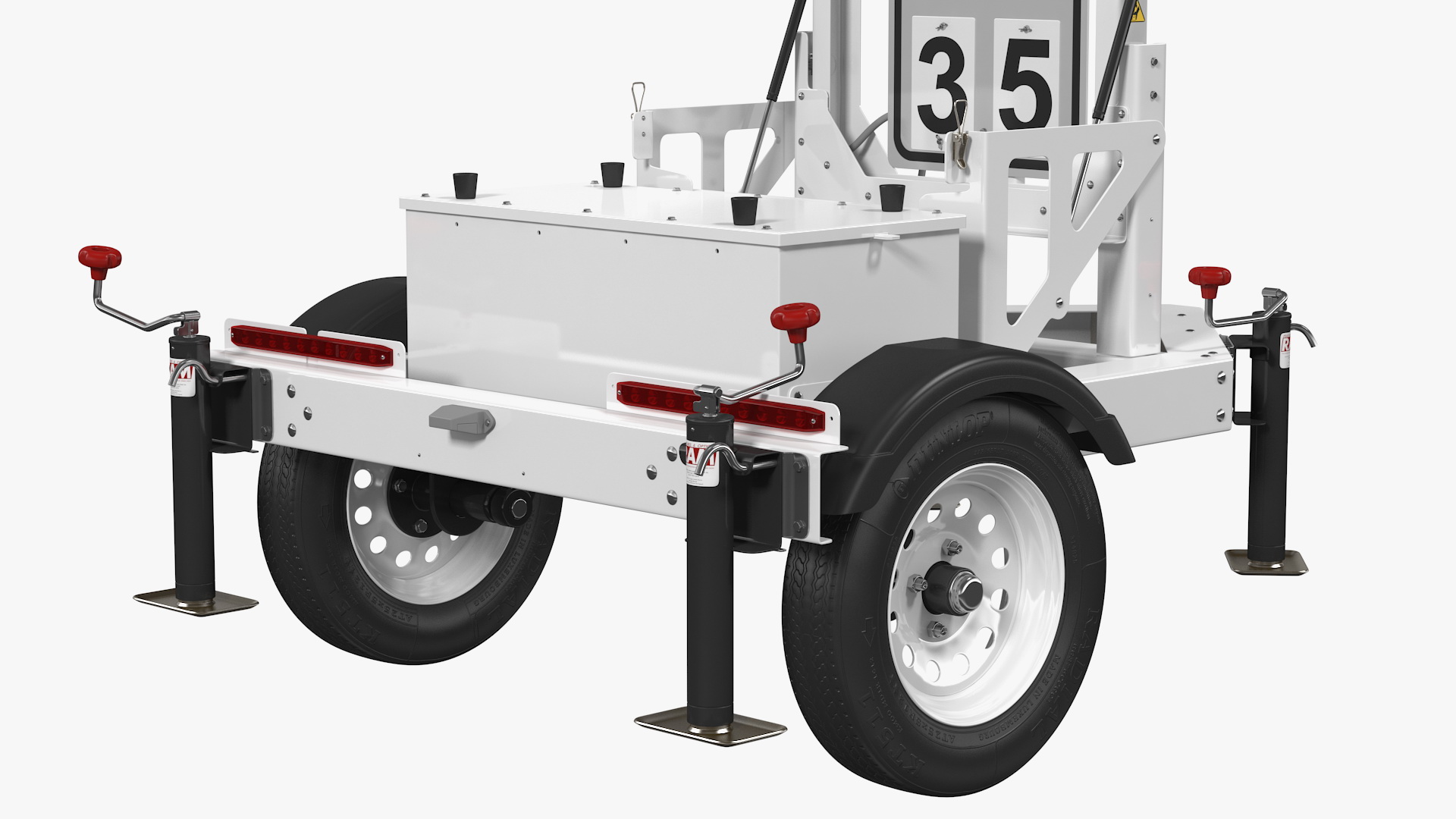 3D Decatur Electronics 300MX Radar Trailer with Matrix Messaging Rigged model