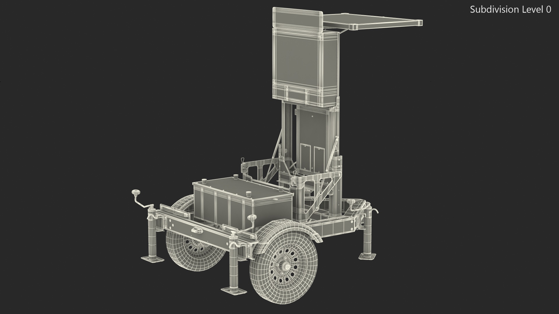 3D Decatur Electronics 300MX Radar Trailer with Matrix Messaging Rigged model