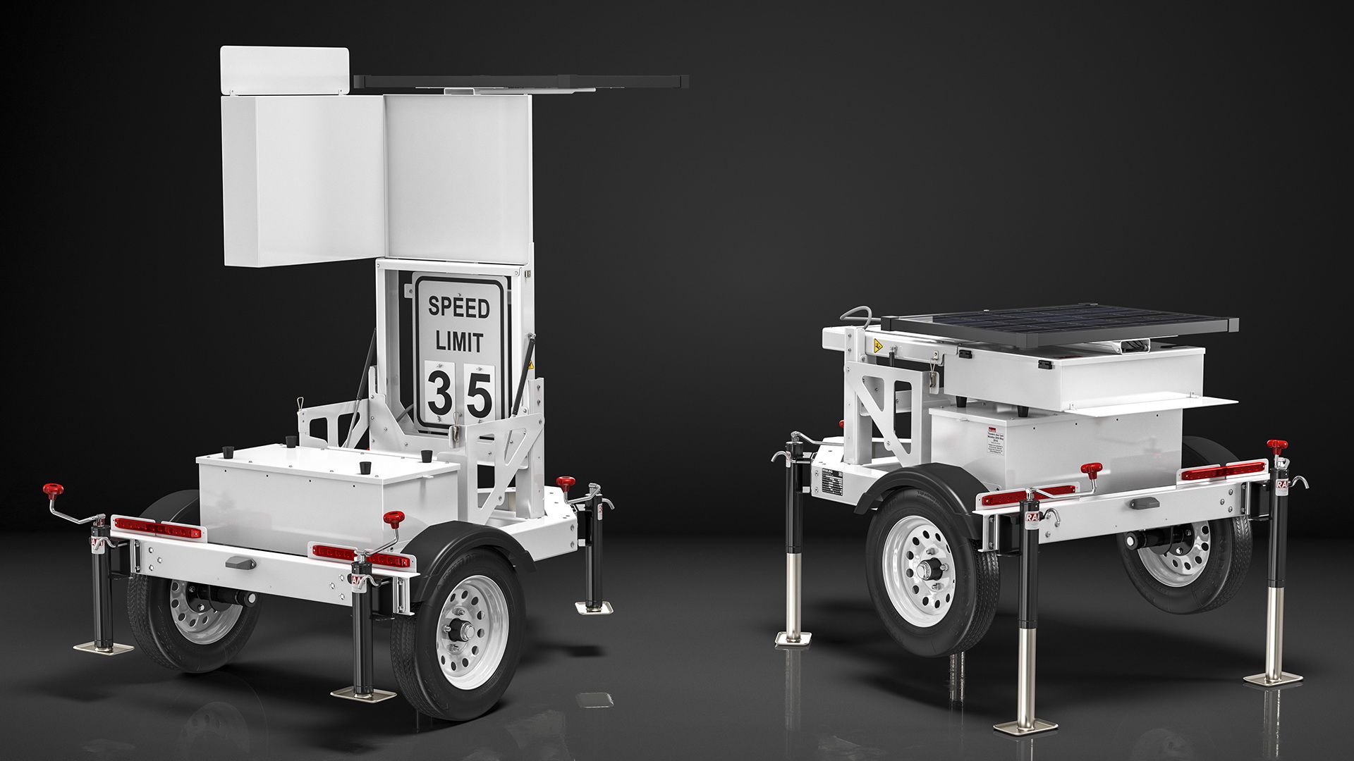 3D Decatur Electronics 300MX Radar Trailer with Matrix Messaging Rigged model