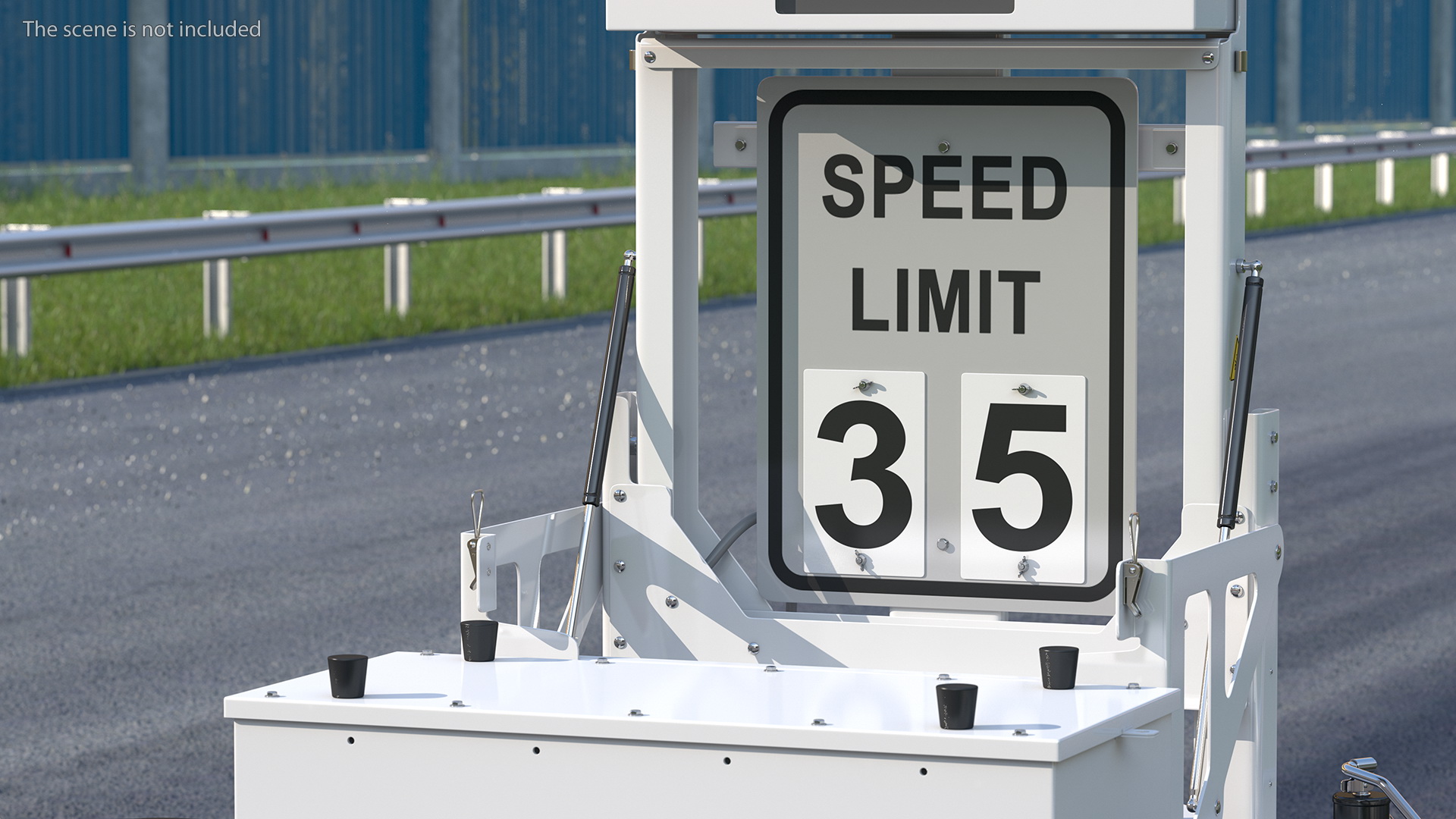 3D Decatur Electronics 300MX Radar Trailer with Matrix Messaging Rigged model
