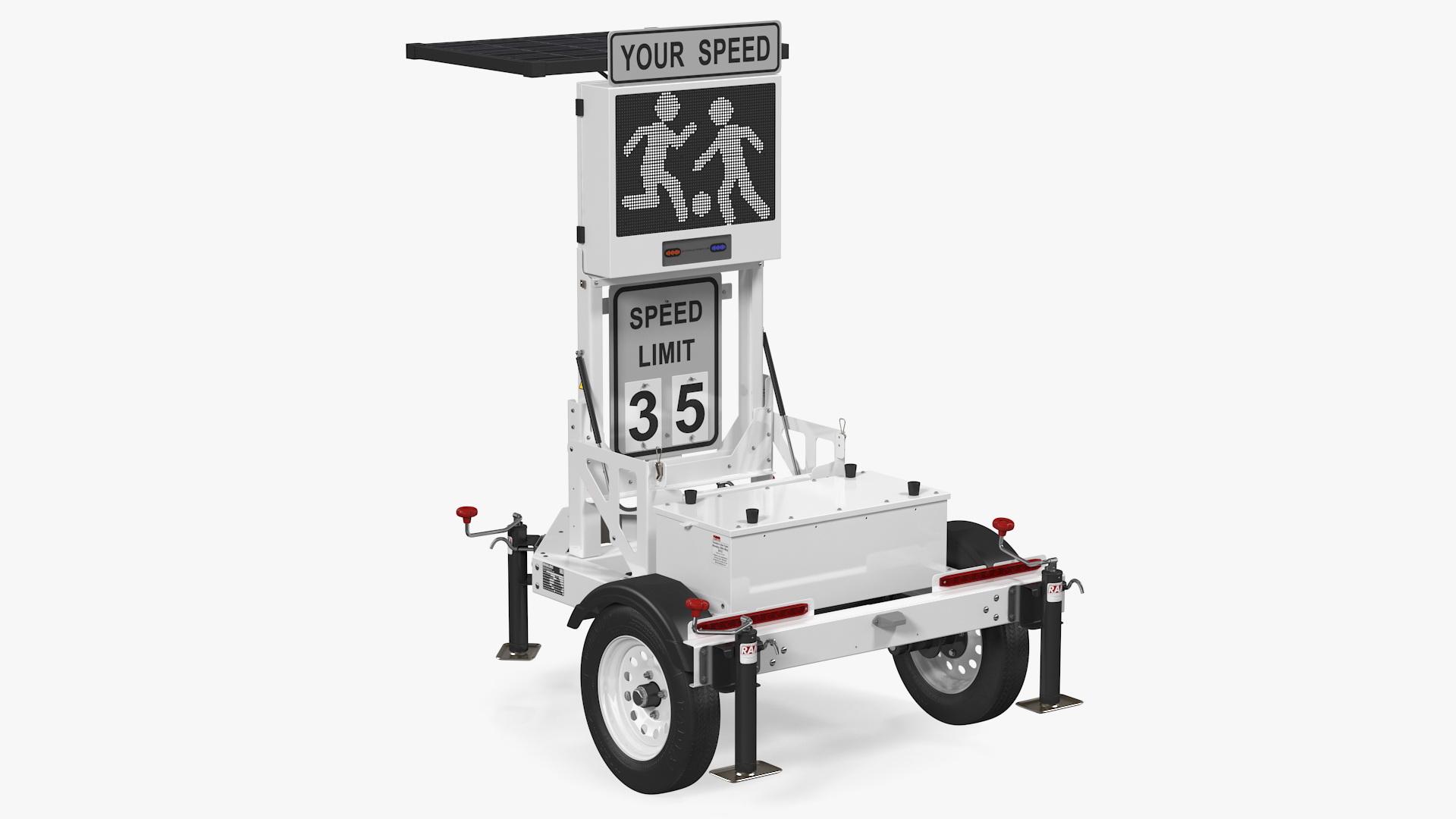3D Decatur Electronics 300MX Radar Trailer with Matrix Messaging Rigged model