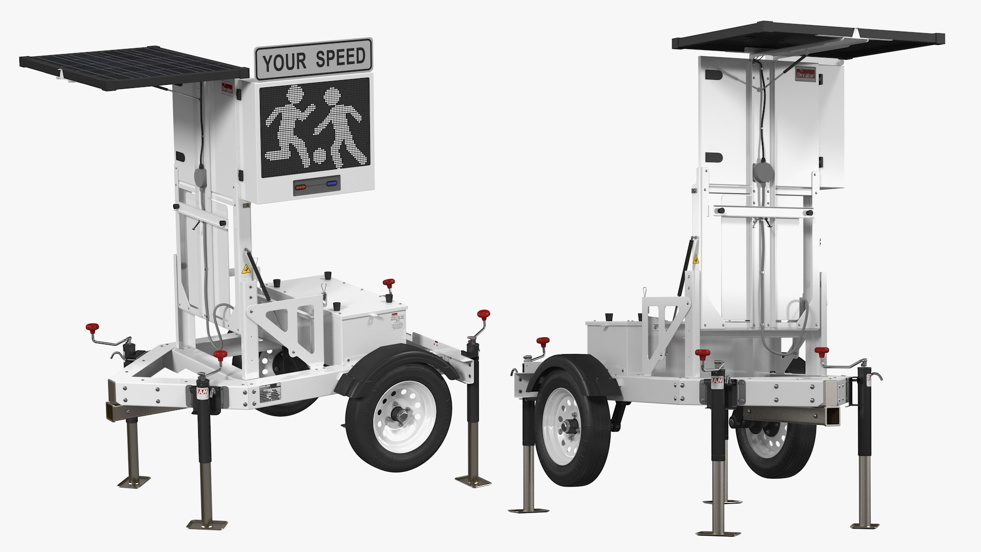 3D Decatur Electronics 300MX Radar Trailer with Matrix Messaging Rigged model