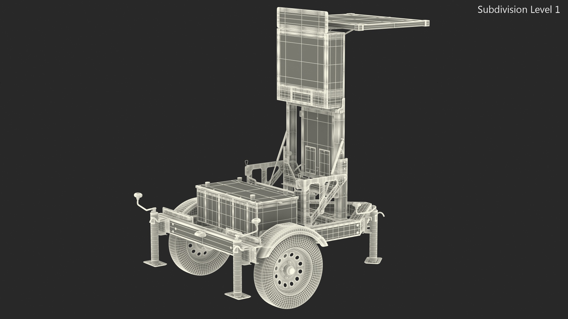 3D Decatur Electronics 300MX Radar Trailer with Matrix Messaging Rigged model