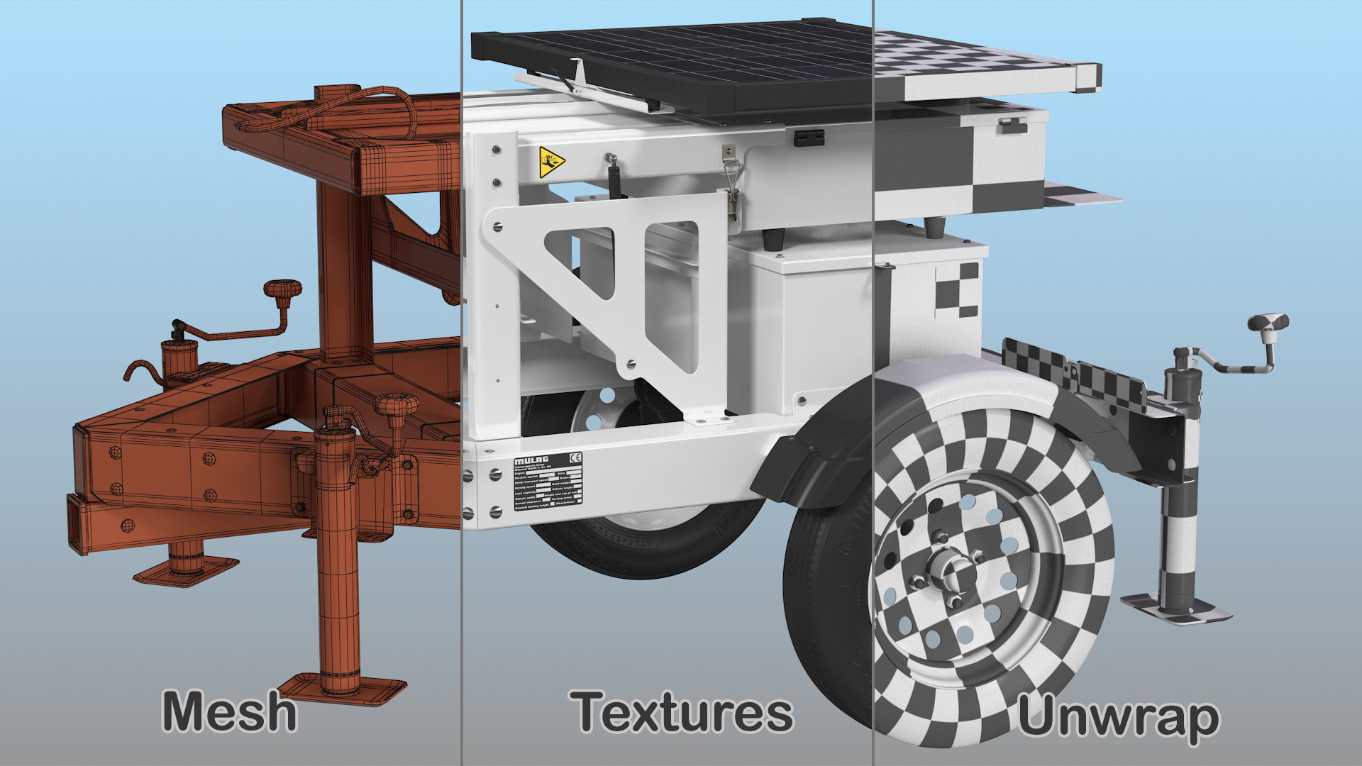 3D Decatur Electronics 300MX Radar Trailer with Matrix Messaging Rigged model