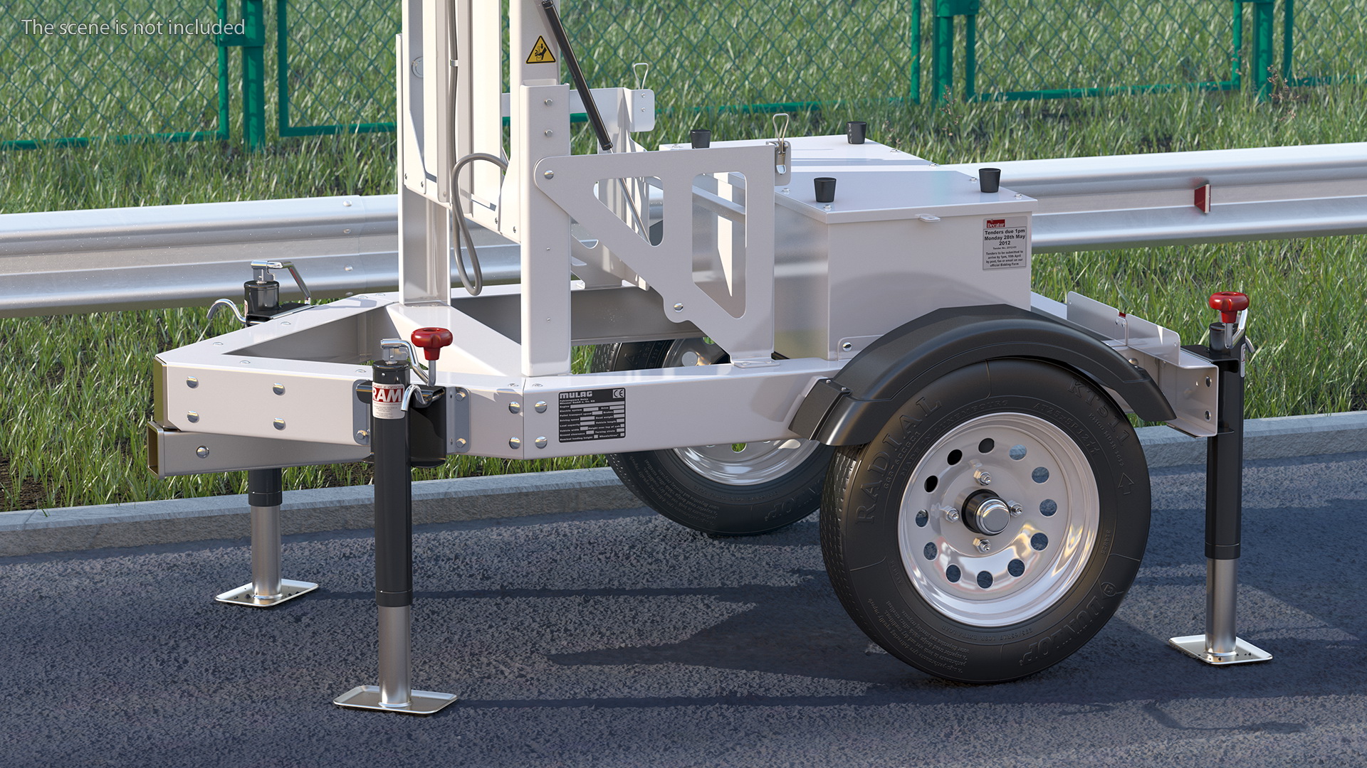 3D Decatur Electronics 300MX Radar Trailer with Matrix Messaging Rigged model