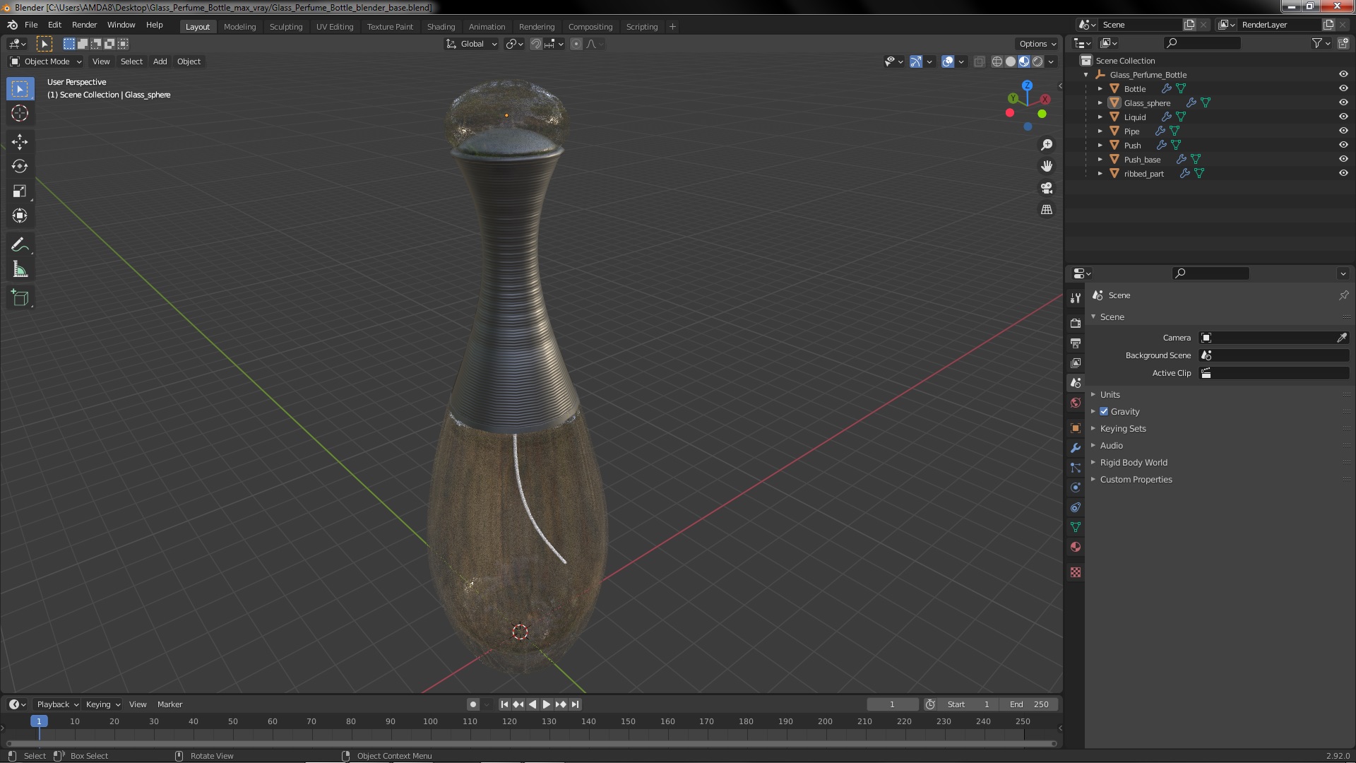 3D model Glass Perfume Bottle