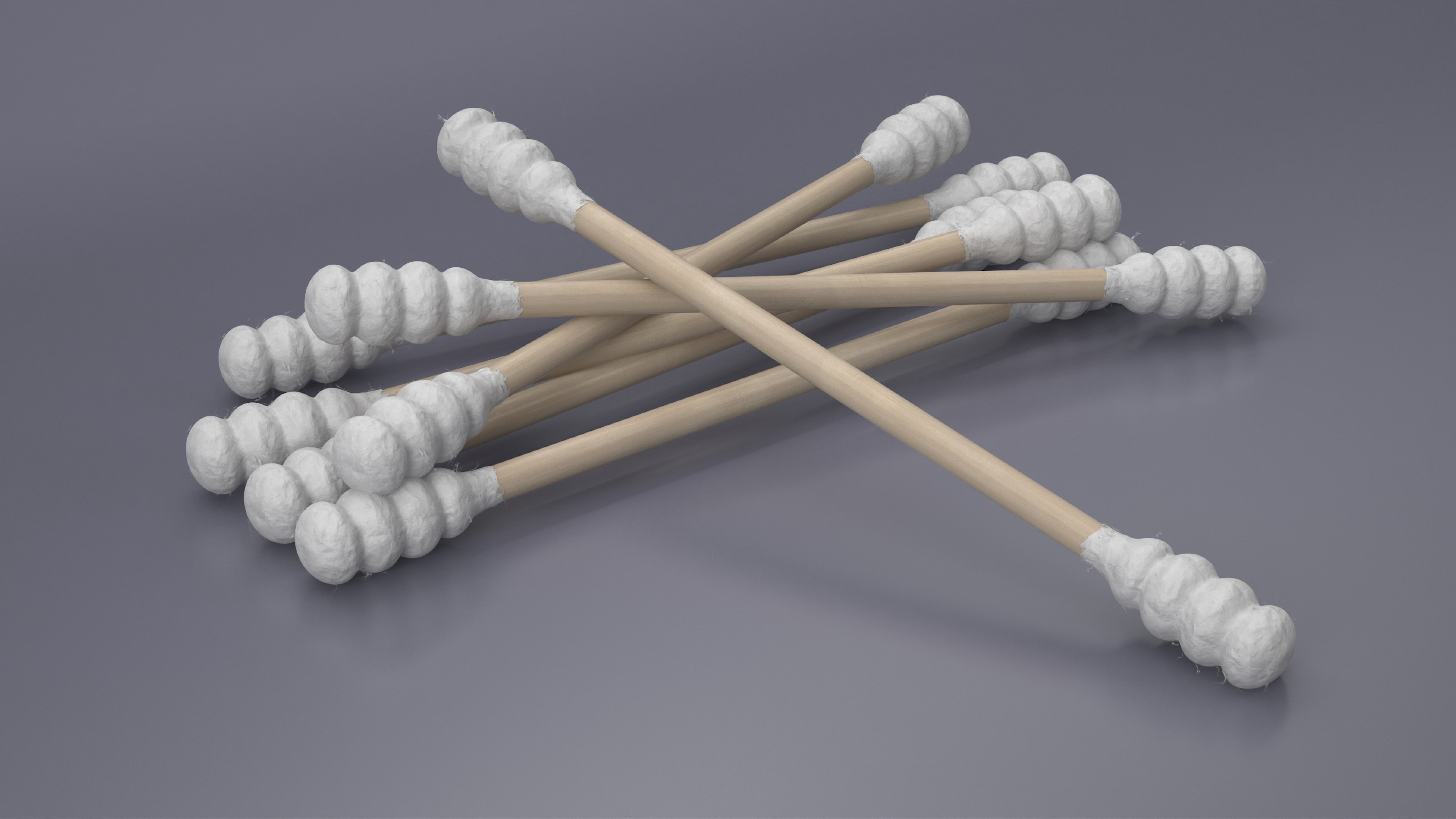 3D Cotton Swab Ring Type Wooden model