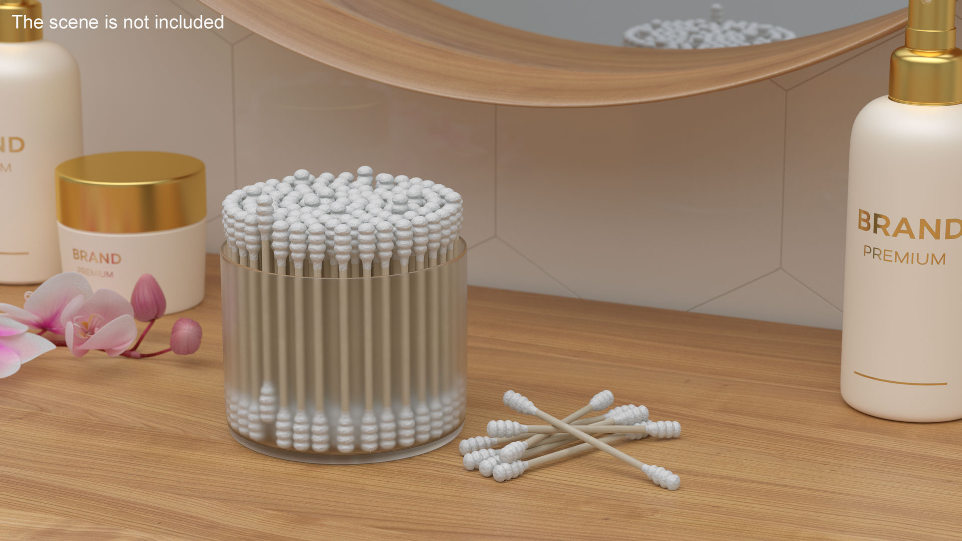3D Cotton Swab Ring Type Wooden model