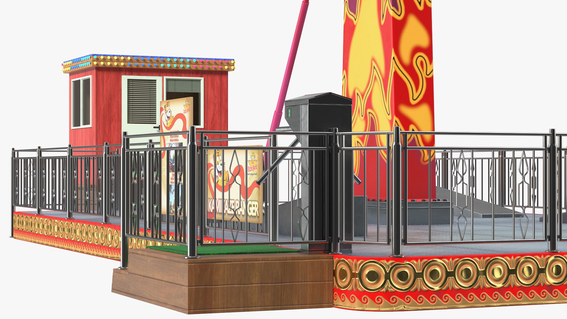 3D Kamikaze Ranger Ride Attraction Working Position model