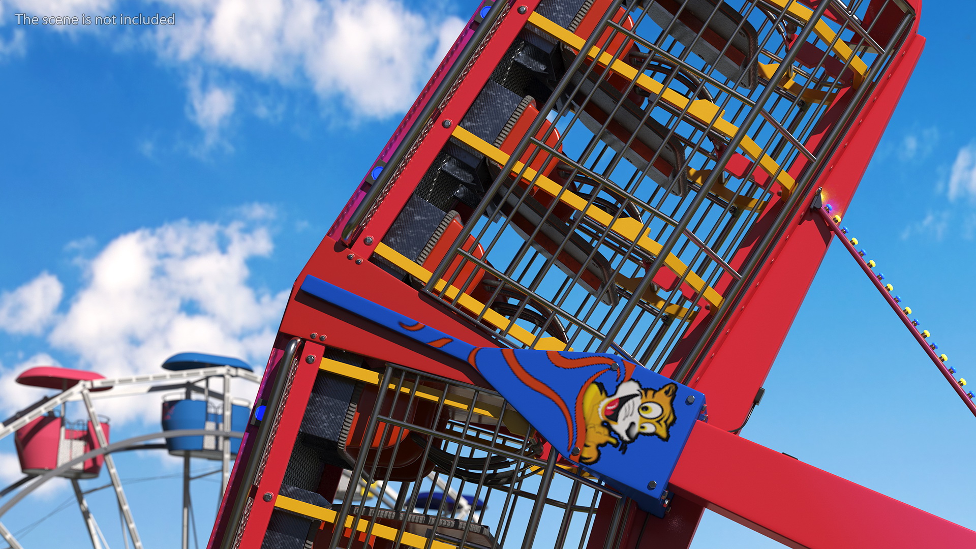 3D Kamikaze Ranger Ride Attraction Working Position model