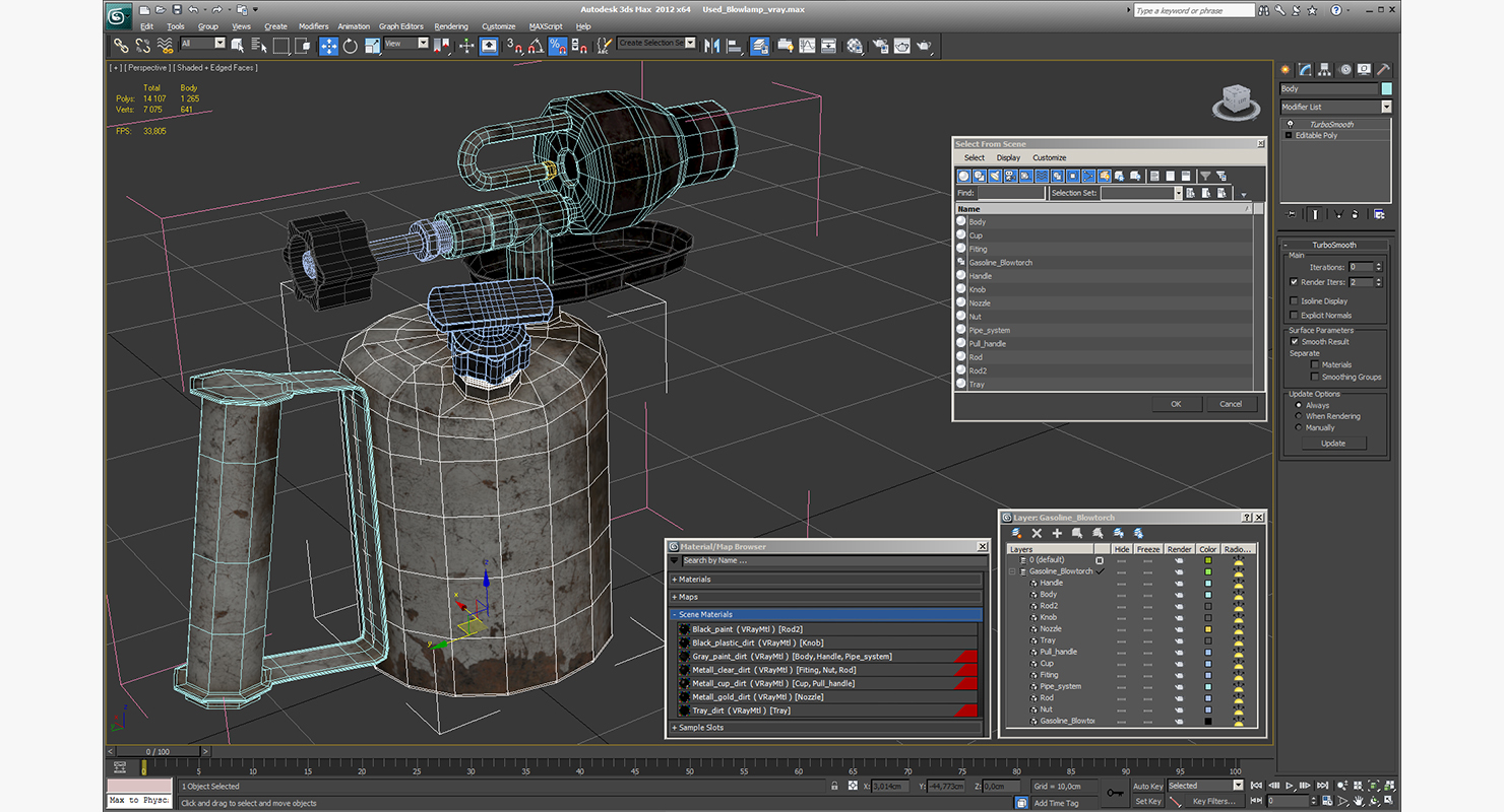 3D Used Blowlamp model