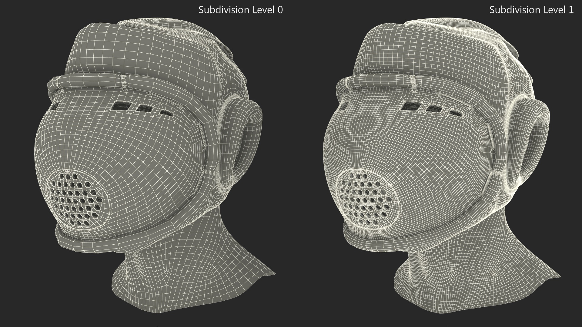 Kudo Helmet Playwell Black on Mannequin Head 3D model