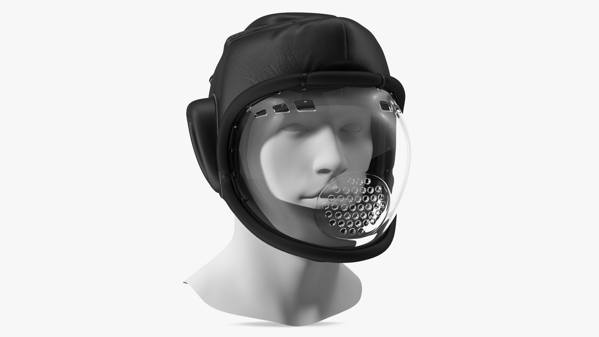 Kudo Helmet Playwell Black on Mannequin Head 3D model