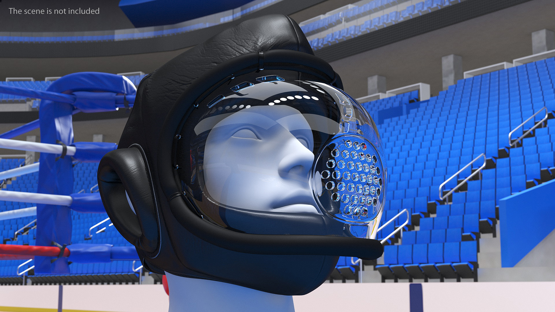 Kudo Helmet Playwell Black on Mannequin Head 3D model