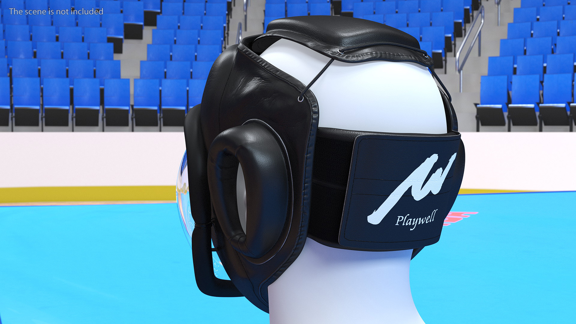 Kudo Helmet Playwell Black on Mannequin Head 3D model