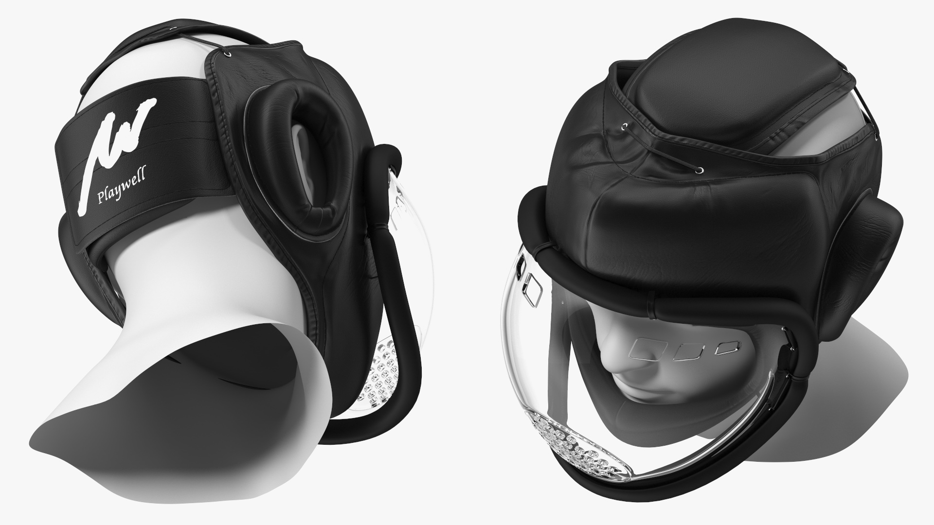 Kudo Helmet Playwell Black on Mannequin Head 3D model