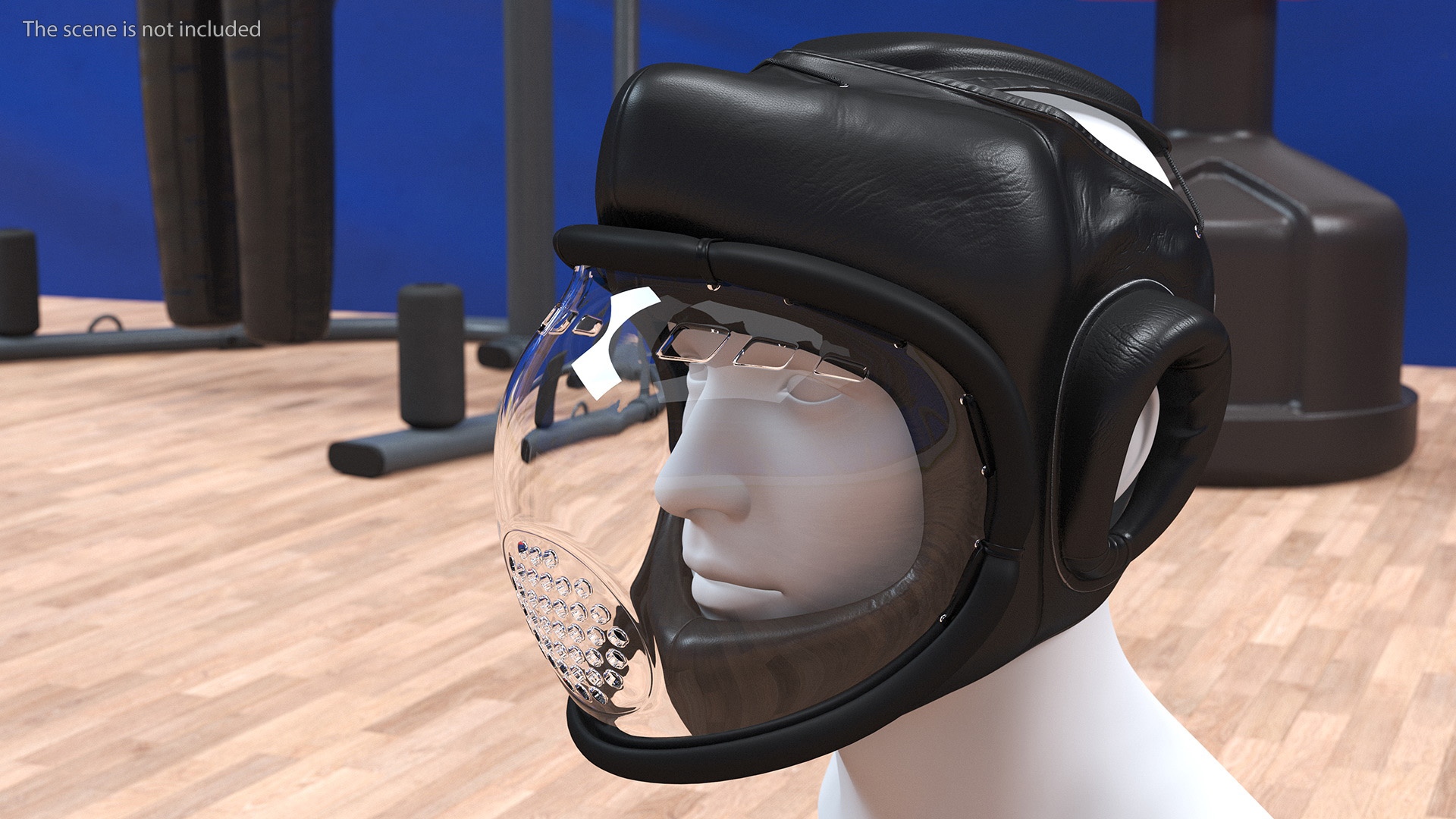 Kudo Helmet Playwell Black on Mannequin Head 3D model