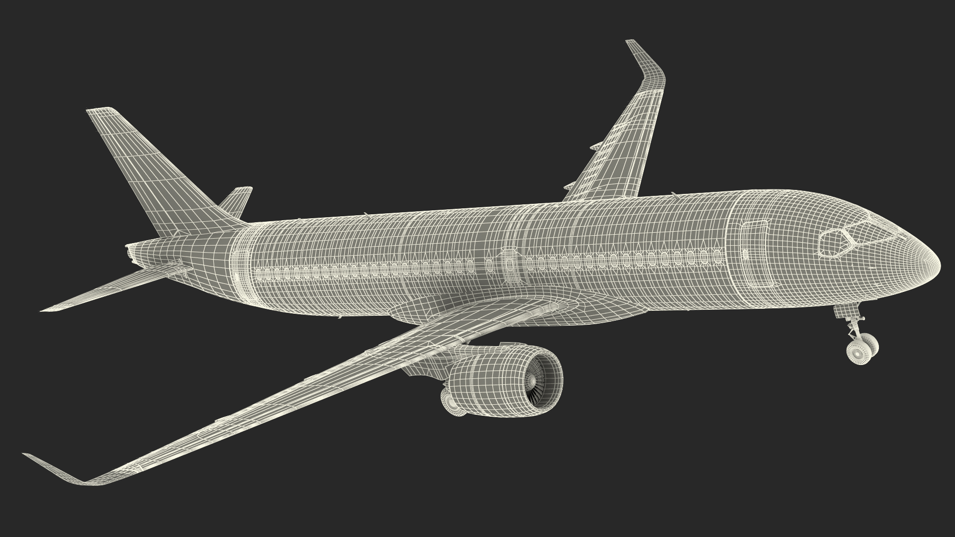 3D Airbus A220 300 Simple Interior Rigged model