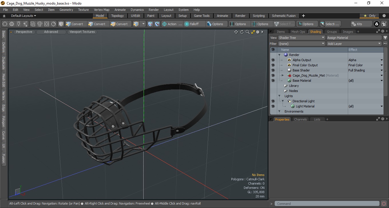 3D Cage Dog Muzzle Husky