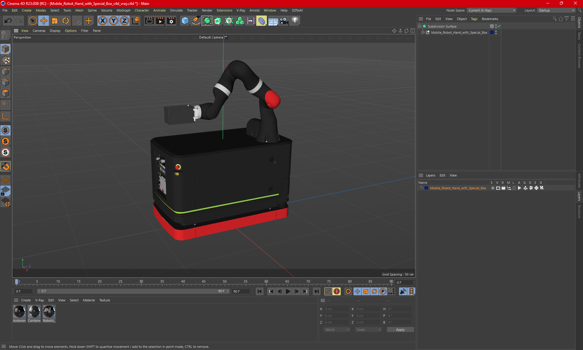 Mobile Robot Hand with Special Box 3D model