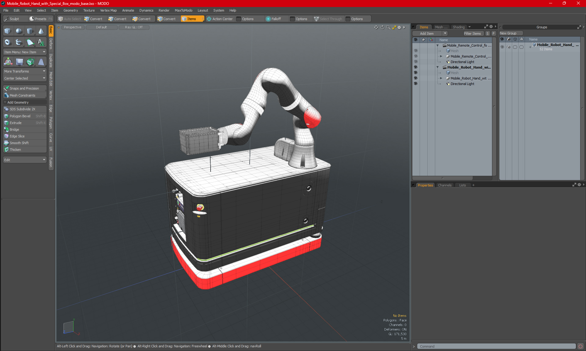 Mobile Robot Hand with Special Box 3D model