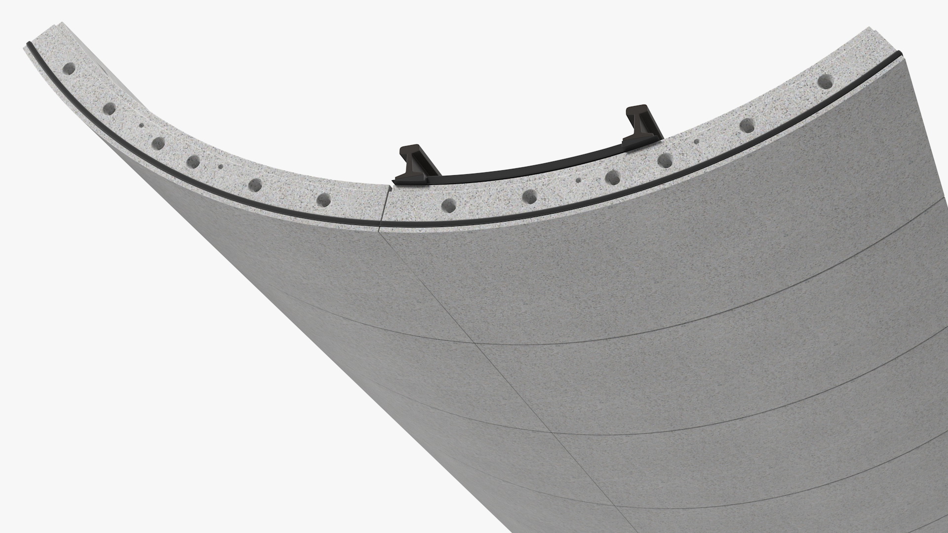 Concrete Tunnel with Rails Trolley 3D model